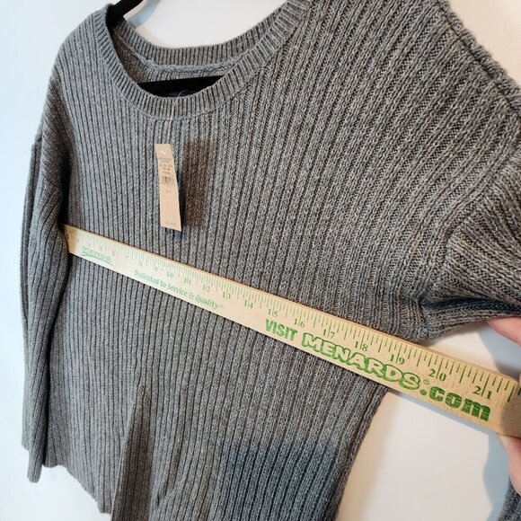 American Eagle NEW Ribbed Knit Open Back Sweater Bell Sleeve Bohemian Sweater Sm - Picture 9 of 11